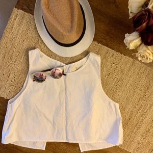 Urban Renewal Linen Top with Open Back